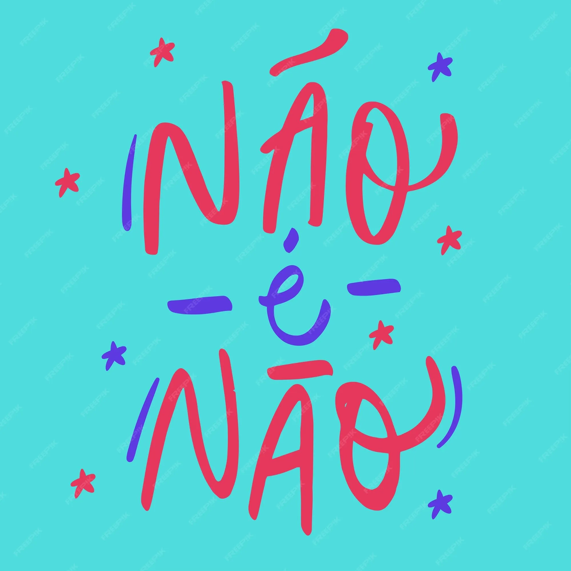 Nao e nao not is not in brazilian portuguese modern hand lettering ...
