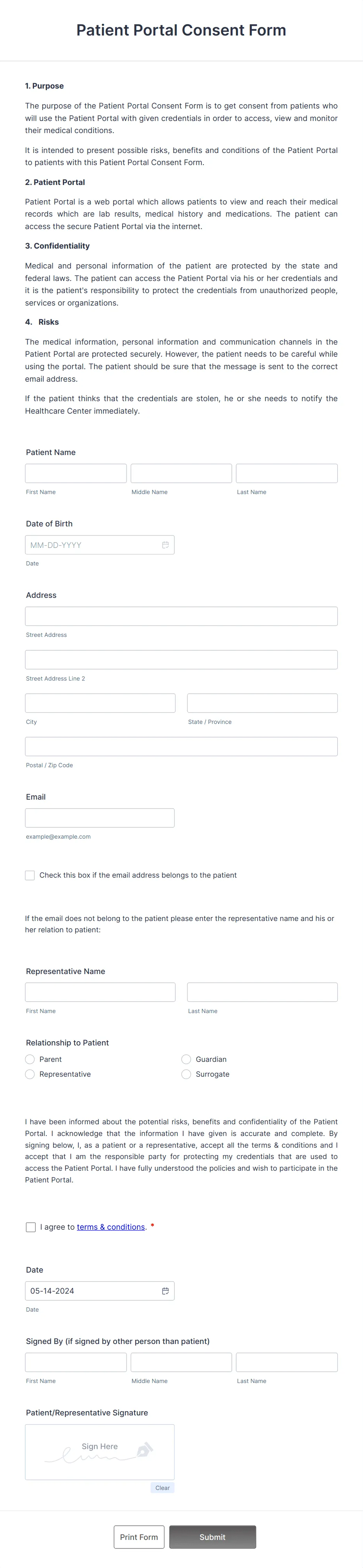 Patient Portal Consent Form Template | Jotform