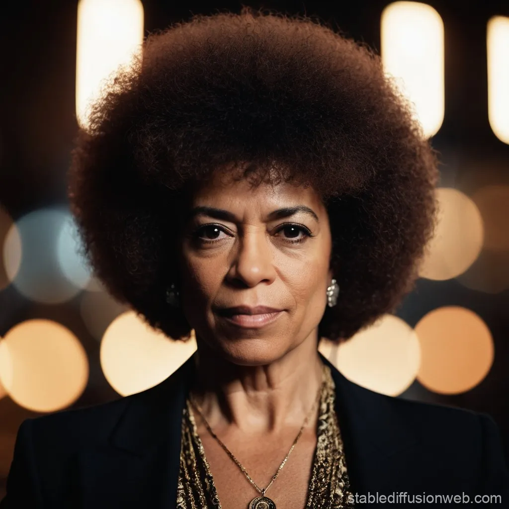 Angela Davis Portrait in Black | Stable Diffusion Online