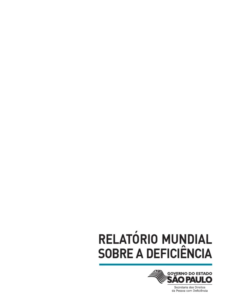 Relatorio Mundial Sobre A Deficiencia | PDF | Deficiência | Banco Mundial