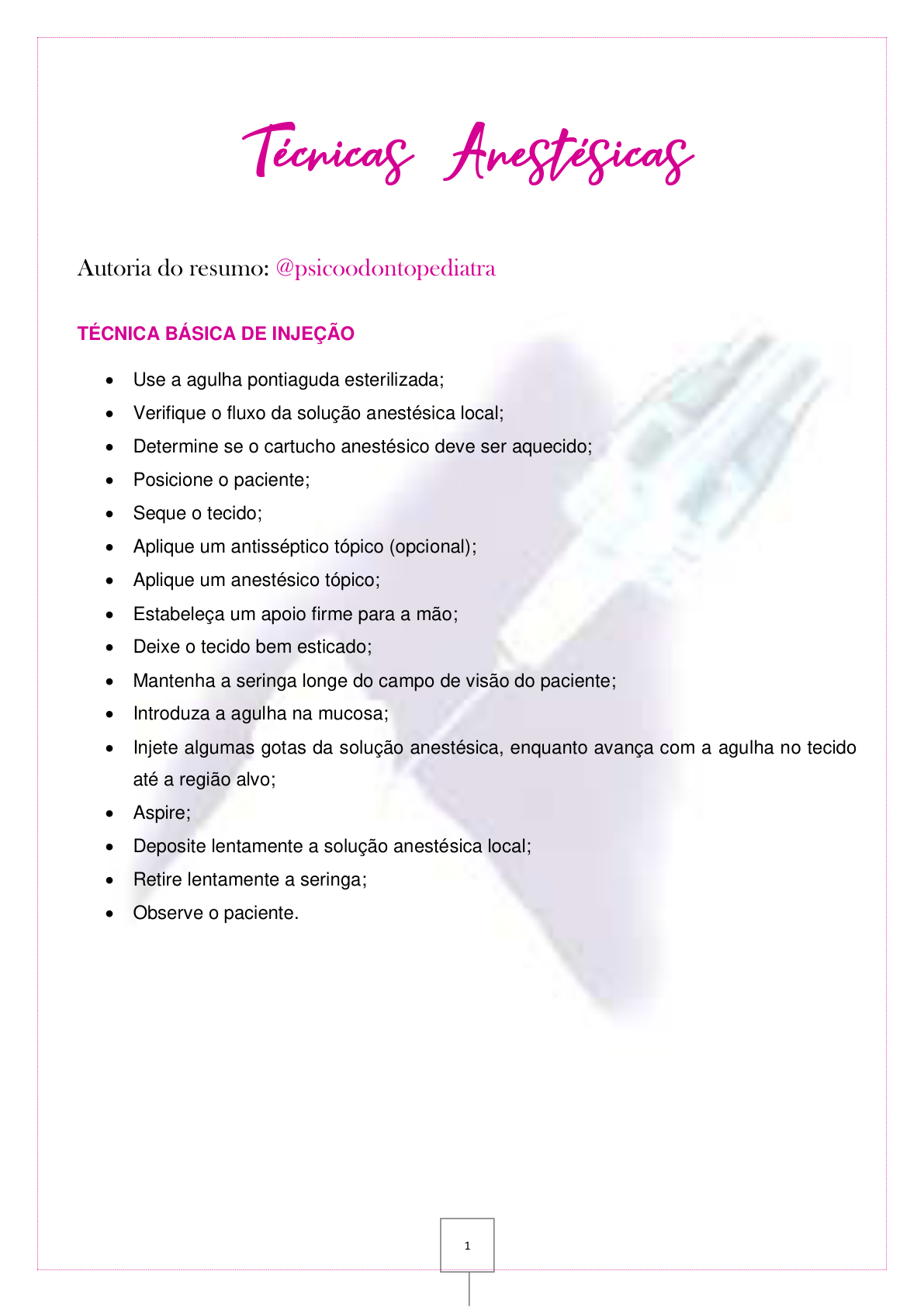 Técnicas Anestésicas em Odontopediatria: Guia de Aplicação