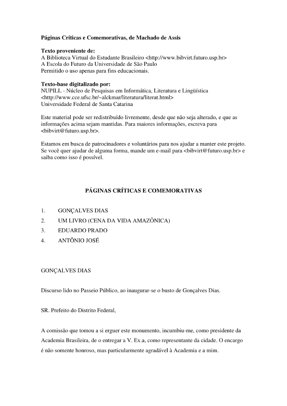 Machado de Assis: Páginas Críticas e Comemorativas – Download