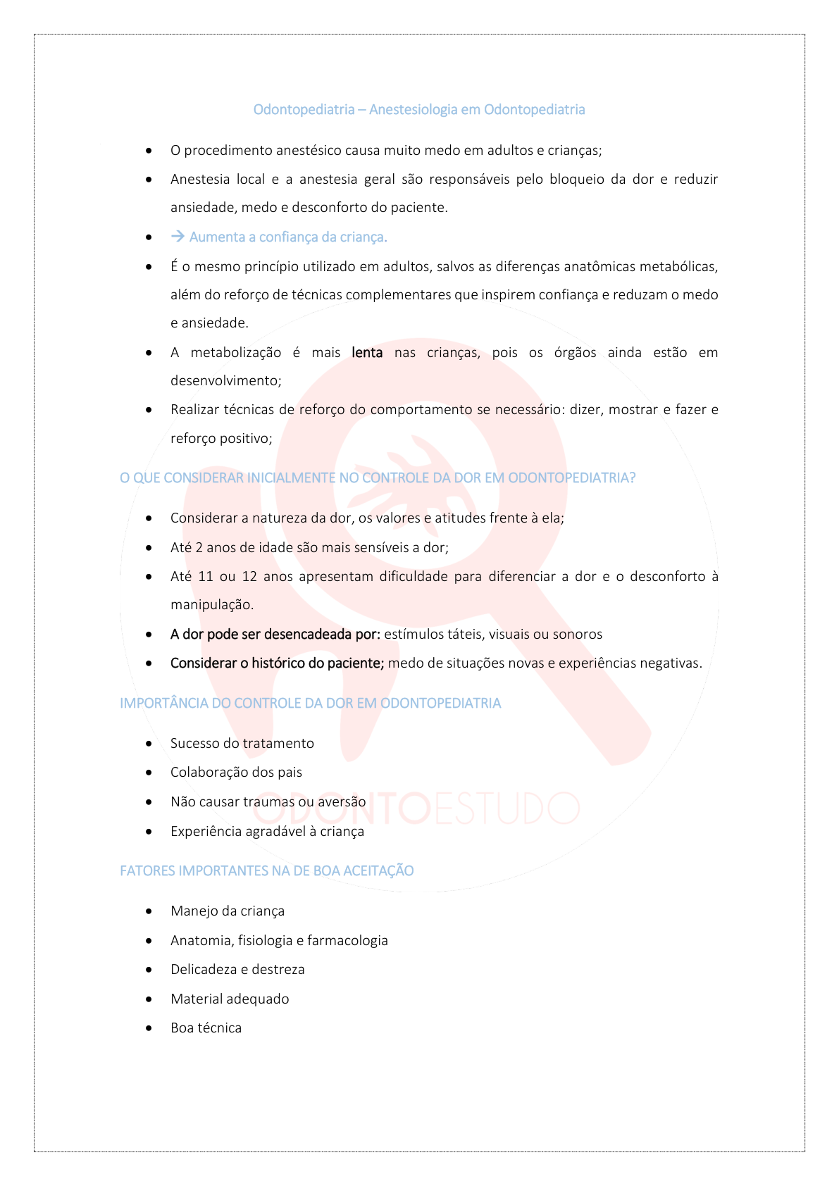 Anestesiologia em Odontopediatria: Guia de Manejo e Farmacologia