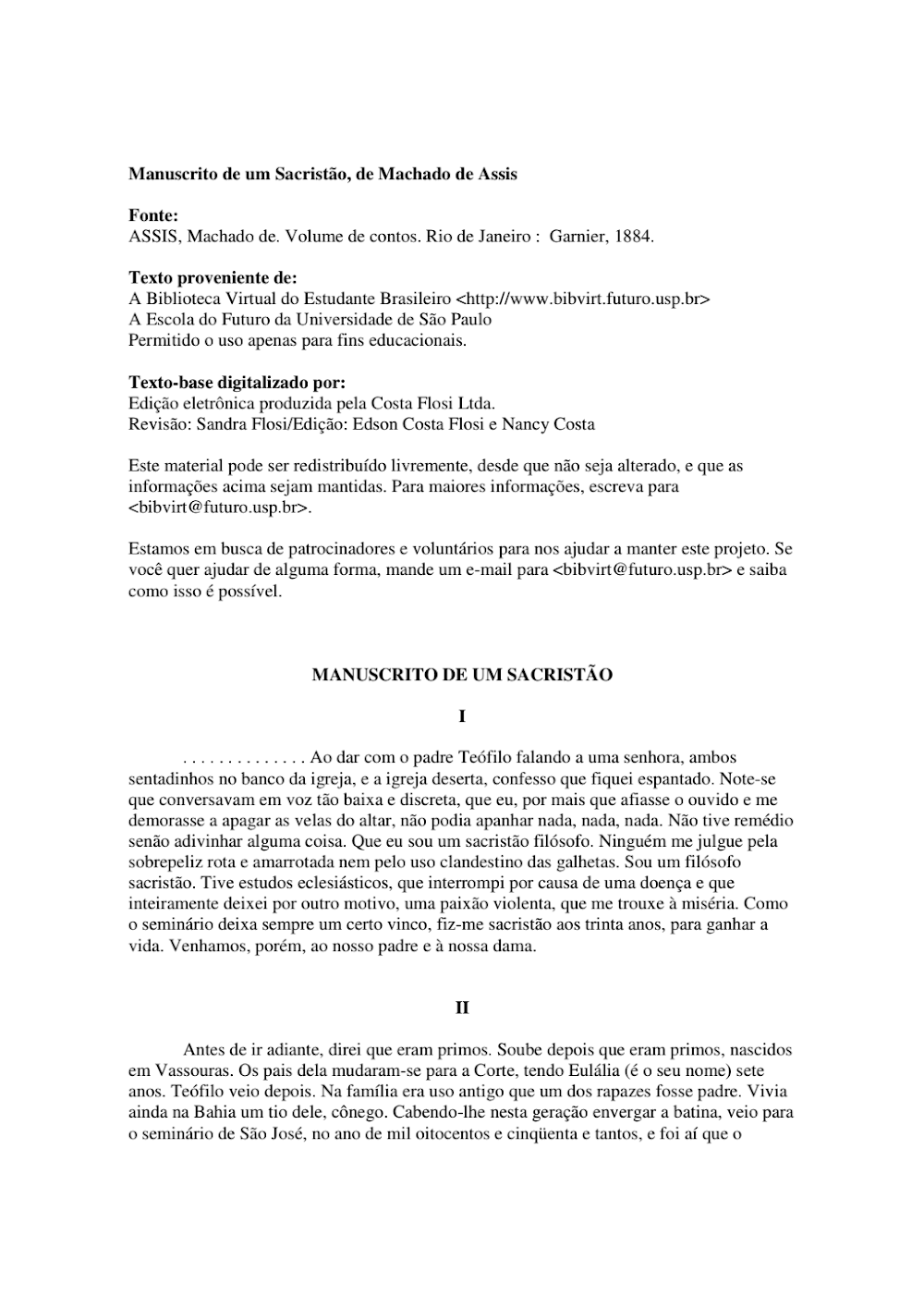 110 – Manuscrito de um Sacrist¦o