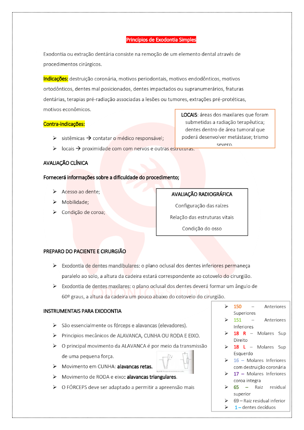 Princípios de Exodontia Simples: Guia Técnico e Indicações