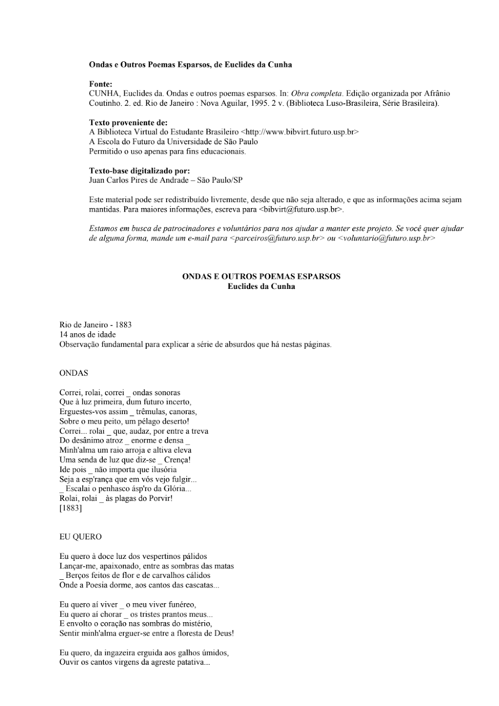 Ondas e Outros Poemas Esparsos