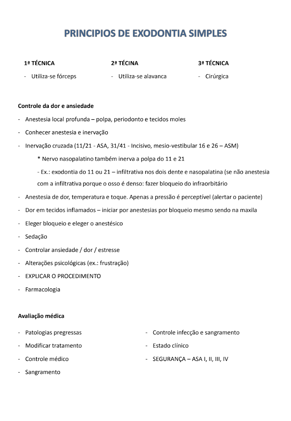 Princípios de Exodontia Simples: Técnicas e Manejo do Paciente