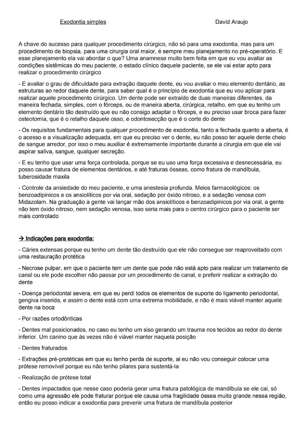 Exodontia Simples: Planejamento, Indicações e Técnicas em Cirurgia I