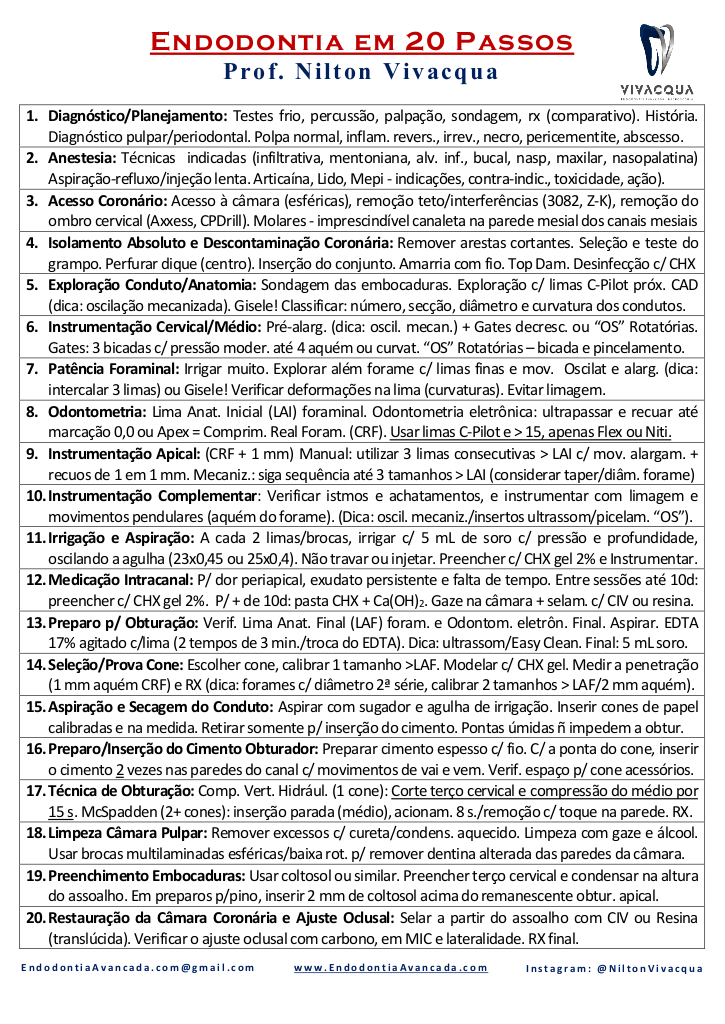 Endodontia em 20 Passos PDF: Guia Histórico para Download