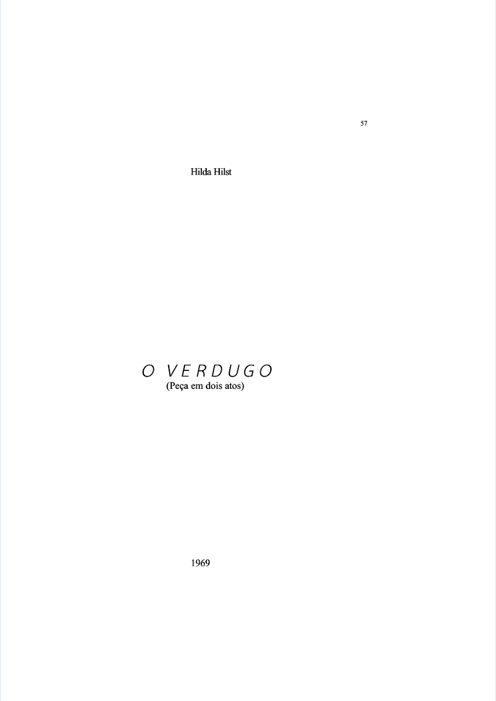 O Verdugo de Hilda Hilst: Peça de 1969 para Download