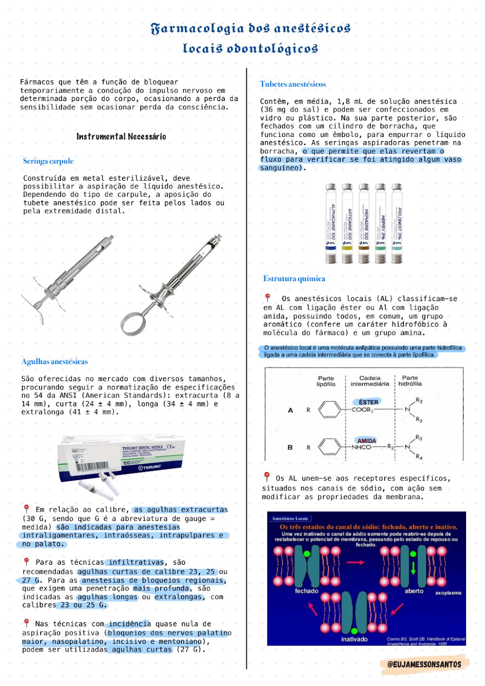 Farmacologia Anestésicos Locais Odontológicos: Material Didático Gratuito
