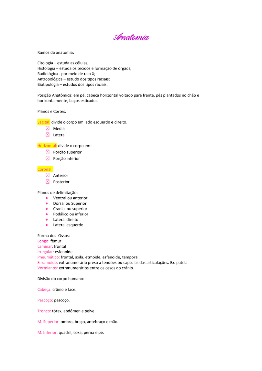 Resumo de Anatomia Humana: Guias Essenciais para Estudo