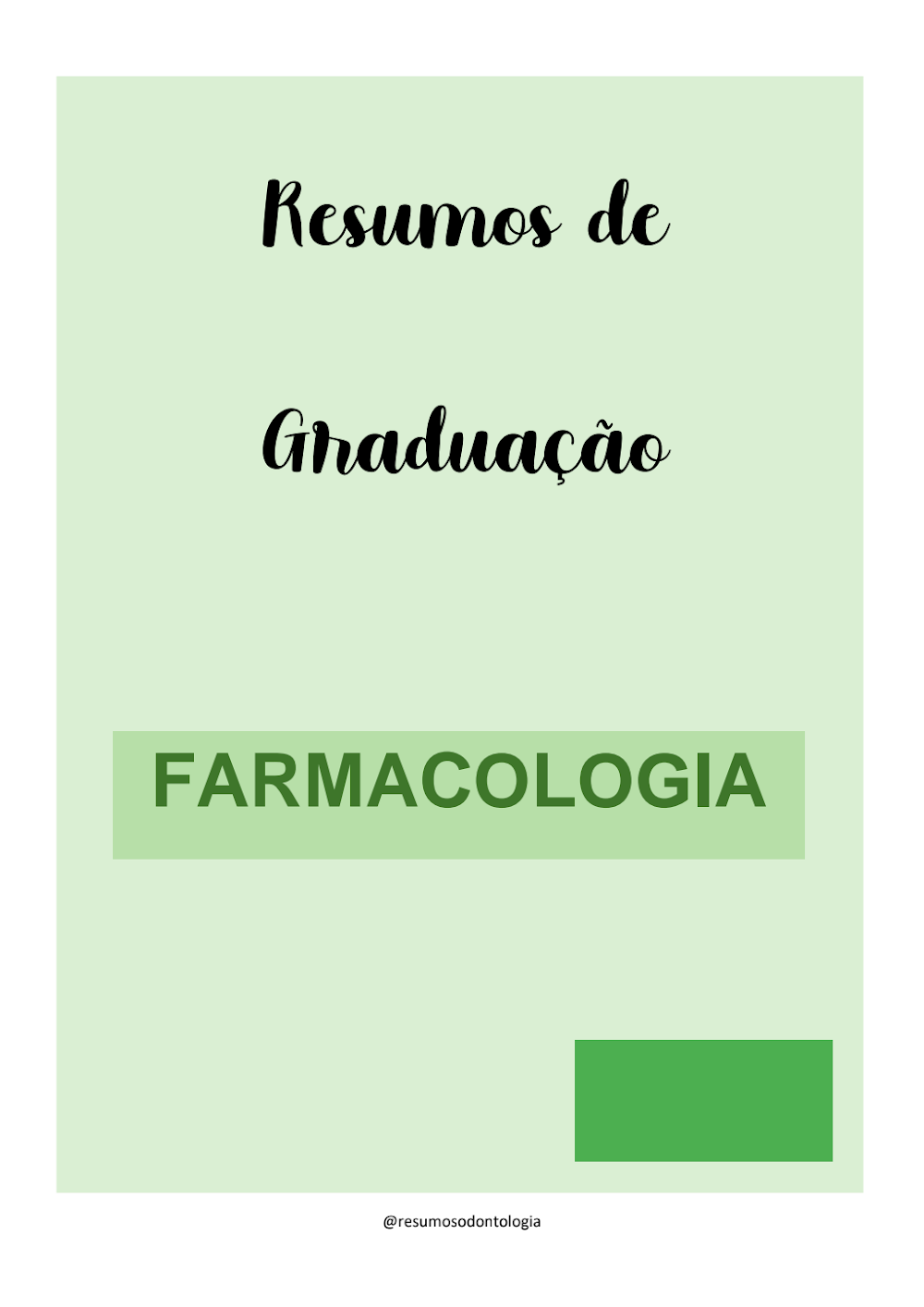 Farmacologia: Resumos de Graduação Grátis para Download