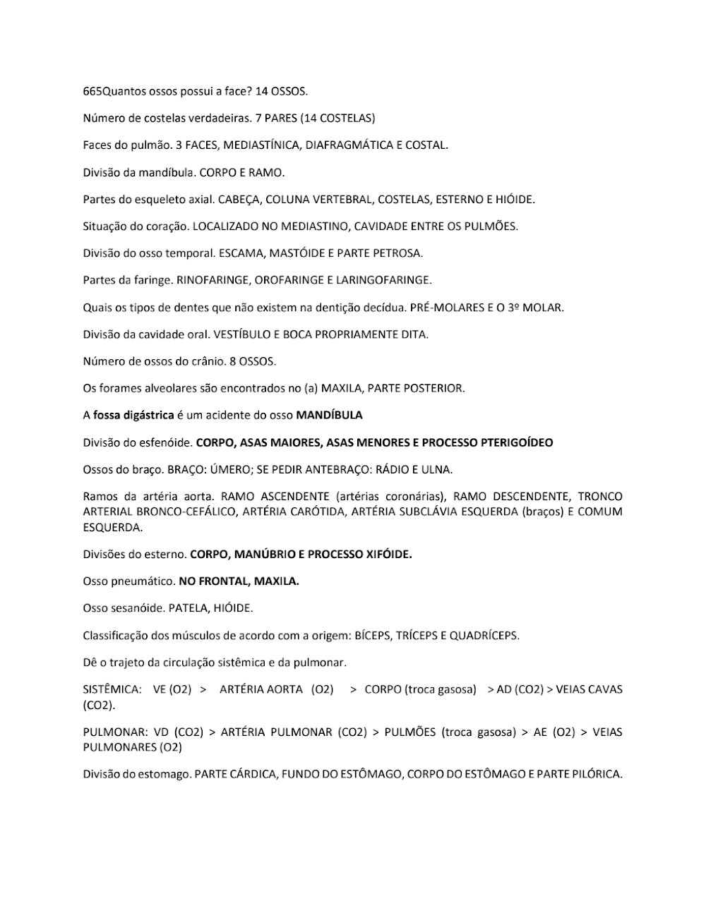 Questionário de Anatomia Humana: Perguntas e Respostas Essenciais