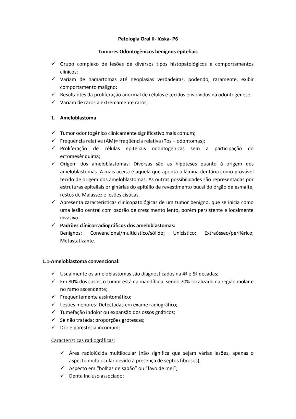 Ameloblastoma: Estudo Detalhado em Patologia Oral