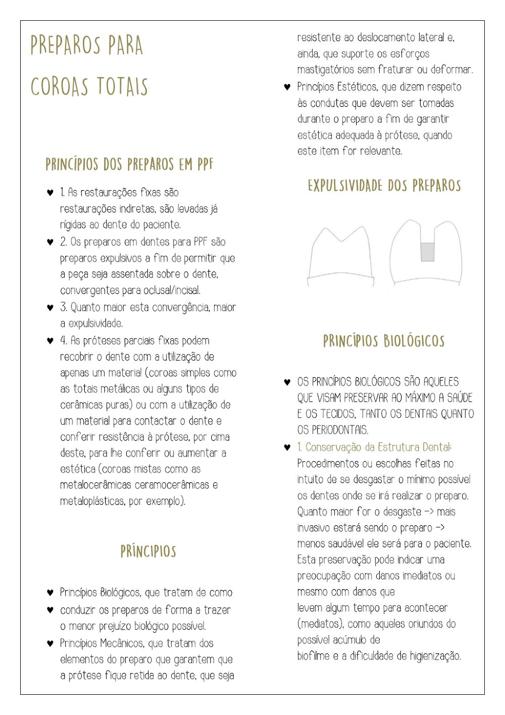 PREPAROS PARA COROAS TOTAIS: Princípios em Prótese Fixa